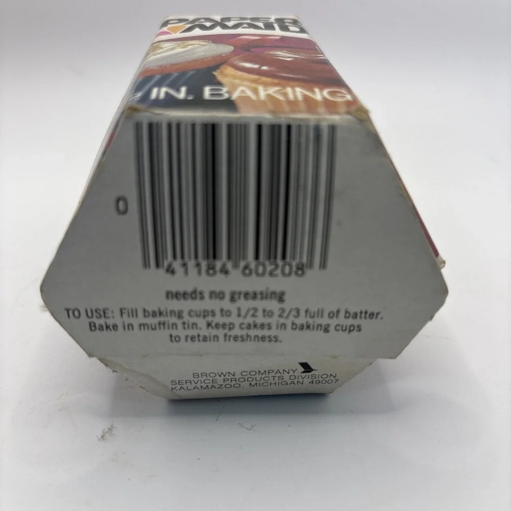 Vtg Paper Maid Large Assorted Colors Paper Baking Cups 88 2.5 In NOS Brown Co.